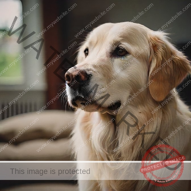 English cream golden retriever dog