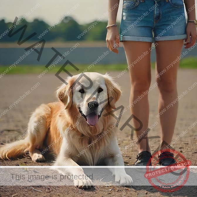 English cream golden retriever dog