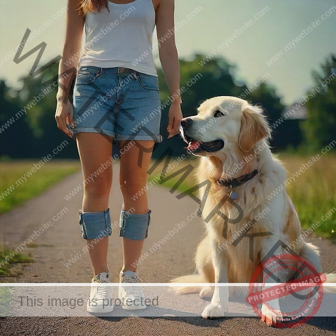 English cream golden retriever dog