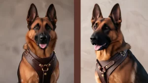 Leather dog harness