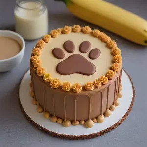 Peanut Butter Banana Dog Cake